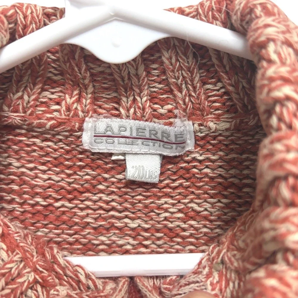 Lapierre Collection Quarter Zip Marled Orange Baby Sweater Knit Pullover 20m